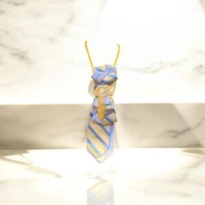 Elegant Blue and Gold Striped Tie